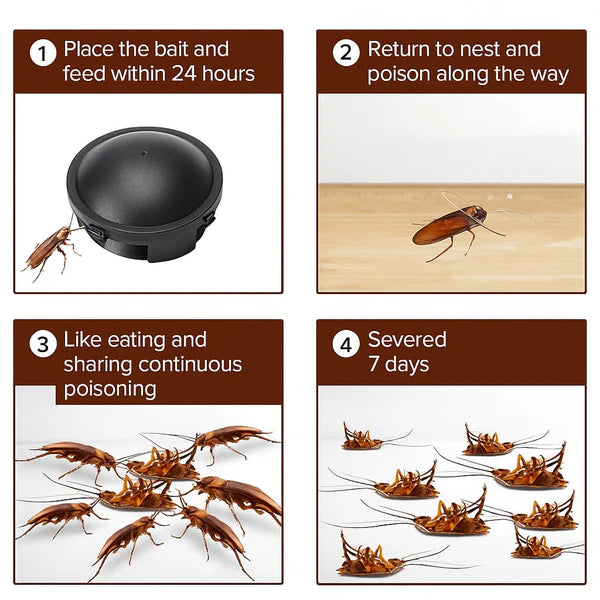 🌿100% Plant Based Japan Combat Roach Killing Bait station 12 Pcs